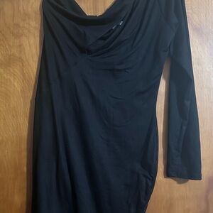 Elegant Black Long Sleeve Dress